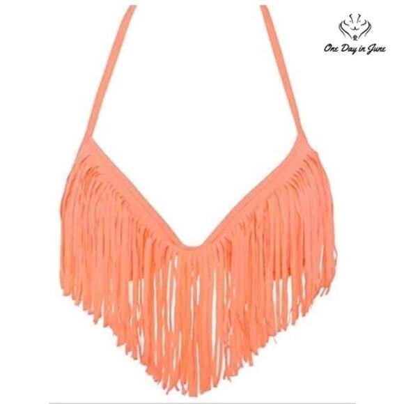 Luli Fama Cosita Buena Fringe Underwire Bikini Top Swimsuit Size XS - Picture 1 of 3